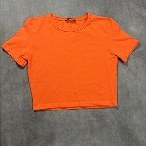 Zara Orange Teen Girl Crop Top Size Medium